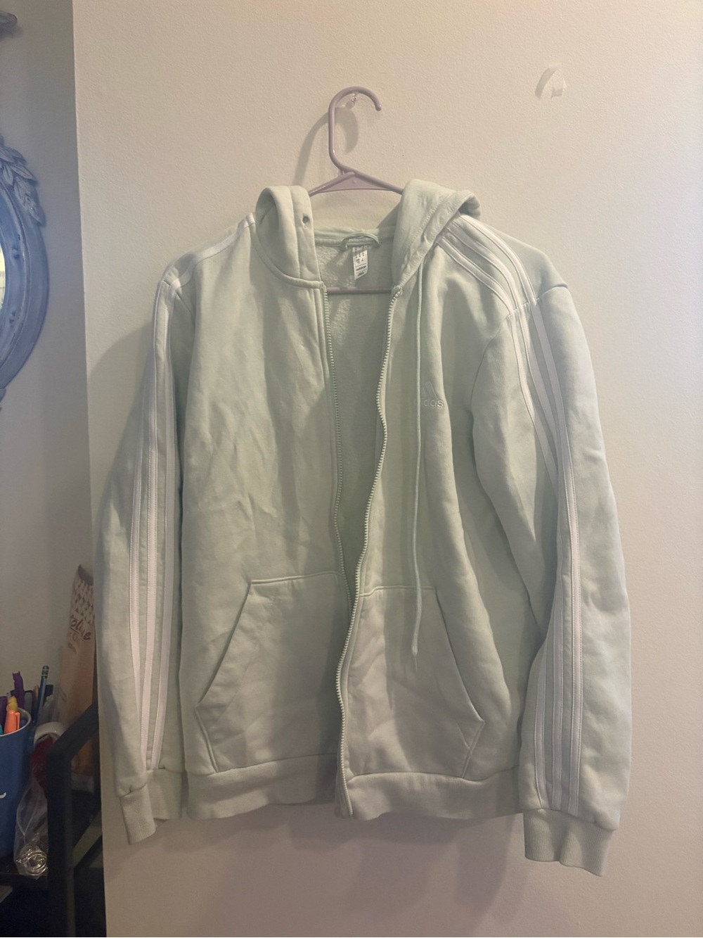 Light Mint Zip-Up Adidas Hoodie